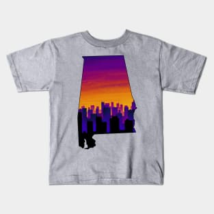 Alabama city sunset Kids T-Shirt